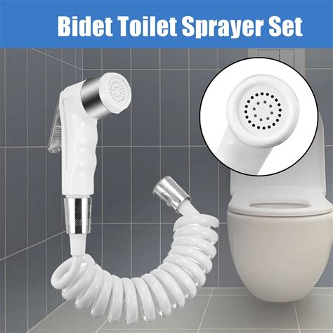 White ABS Handheld Portable Bidet Toilet Nozzle Sprayer Set Bathroom Bidet Head Nozzle With 1.5M ...