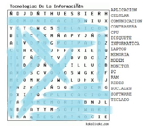 TECNOLOGIAS DE LA INFORMACION Y COMUNICACION: Sopa De Letras-Kokolikoko