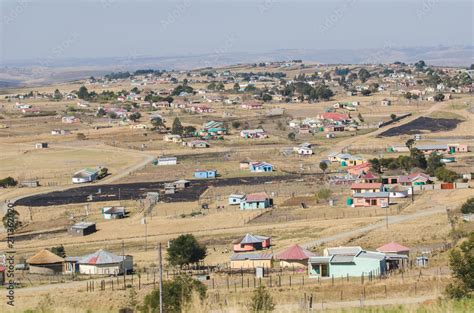 African village, rural houses apartheid, bantustan KwaZulu Natal near Durban. Pietermaritzburg ...