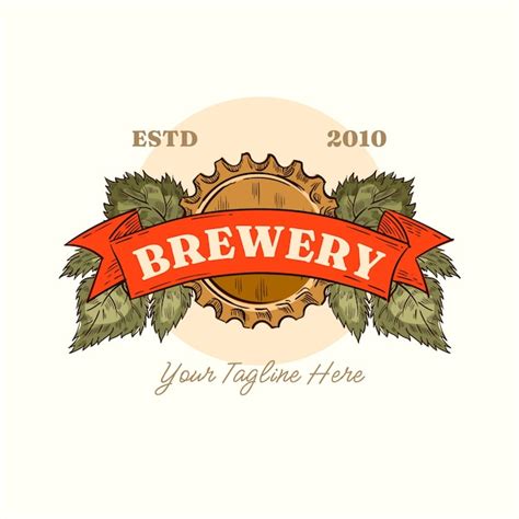 Free Vector | Hand drawn brewery logo template