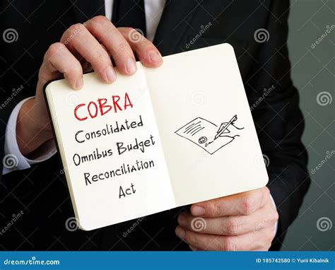 Business Concept Meaning COBRA Consolidated Omnibus Budget Reconciliation Act with Phrase on the ...