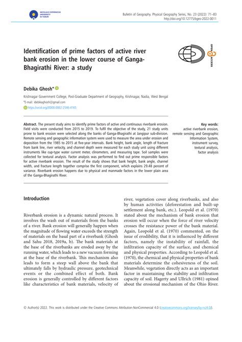 (PDF) Identification of prime factors of active river bank erosion in ...