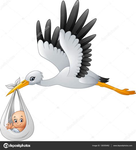 Stork Carrying Baby Cartoon Clipart Vector FriendlyStock | atelier-yuwa.ciao.jp