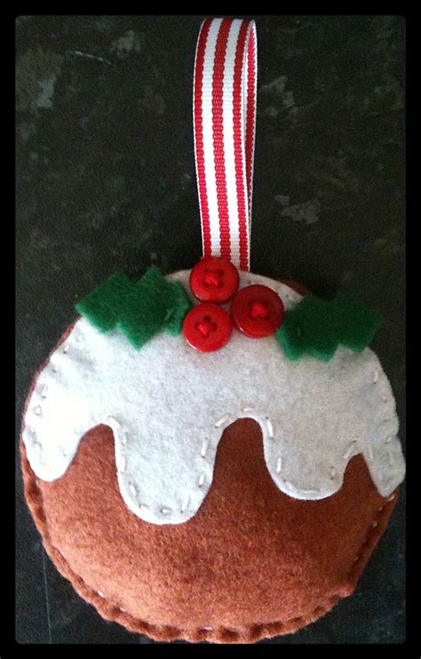 Felt Christmas pudding decoration x Felt Decorations, Christmas ...