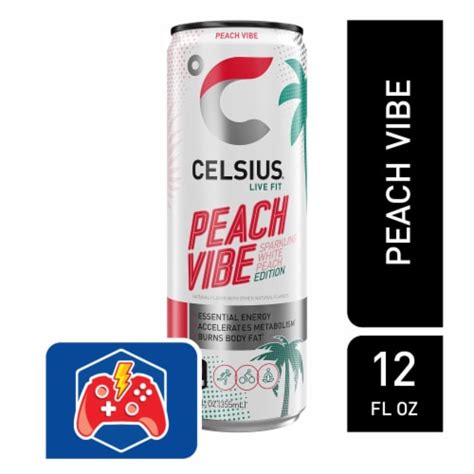 CELSIUS® Sparkling Peach Vibe Energy Drink Can, 12 fl oz - Kroger