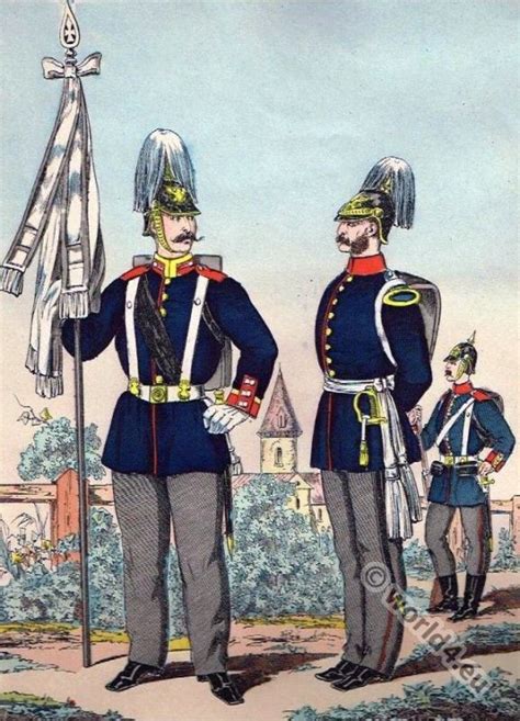 Prussian army uniforms c. 1870. Franco-Prussian war.