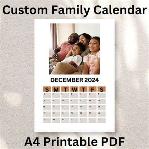 Custom Family Calendar 2024 Printable Wall Calendar Monthly ...