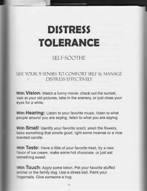 9 best Distress Tolerance>Self Soothe images on Pinterest | Therapy tools, Play therapy and ...