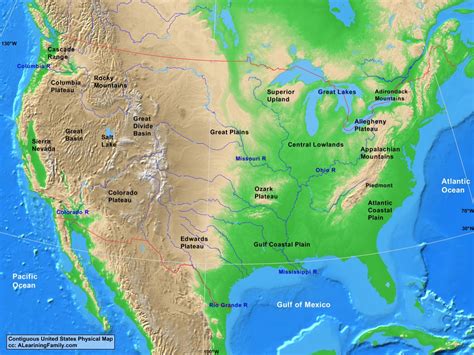 Coastal Plains Physical Map