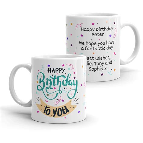 Personalised Birthday Mug - Happy Birthday Gift - 11oz Ceramic Cup ...