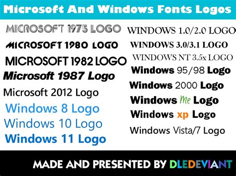 Microsoft And Windows Font Pack by tinkyWinky778 on DeviantArt