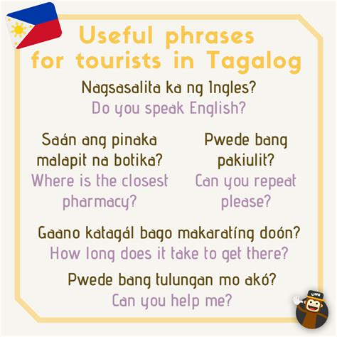 Useful phrases for tourists in Tagalog