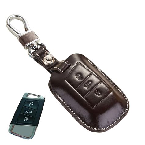 Leather Key Fob Cover For Volkswagen Passat B8 Accessories 2017 Magotan VW Passat B8 2015 ...