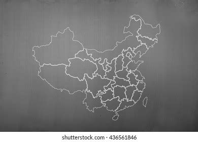 China Map Drawing On Blackboard Stock Illustration 436561846