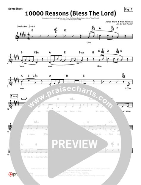 10000 Reasons (Bless The Lord) Sheet Music PDF (Rend Collective ...