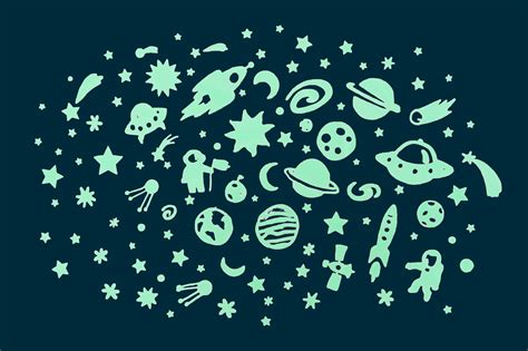 Space Adventure Glow in the Dark Wall Stickers — Gloplay