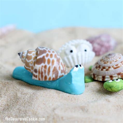 seashell creatures summer craft idea for kids or adults