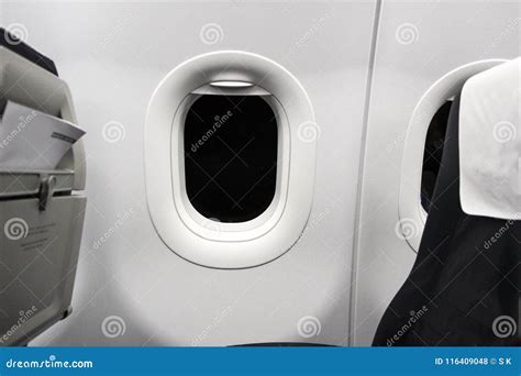 Seats Of An Airplane, With A Window At Night Stock Photo - Image of ...