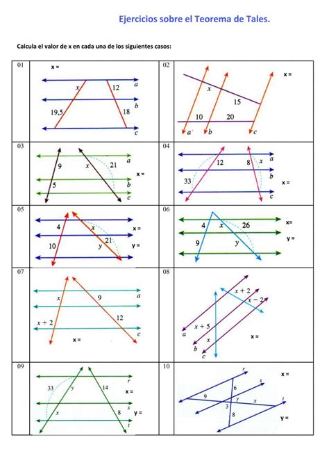 Ejercicios del Teorema de Thales interactive worksheet | Videos tutorial, Workbook, Online ...