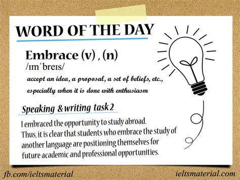 EMBRACE - WORD OF THE DAY (for Speaking and Writing Task 2)