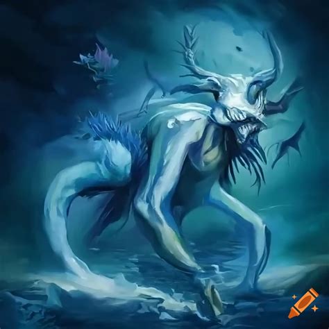 Elegant mythical creature with long tail and expressive eyes on Craiyon