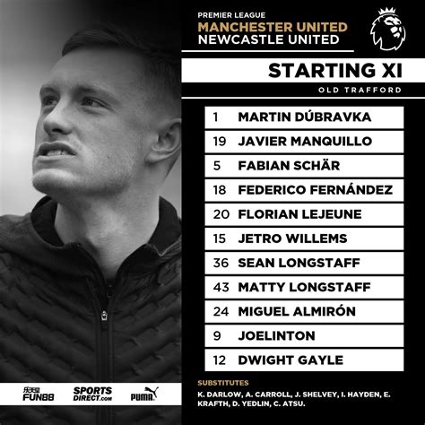 Newcastle United lineup vs Manchester United. : r/FantasyPL