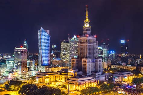 city, Skycrapers, Poland, Night, Lights, Warsaw, HDR Wallpapers HD ...