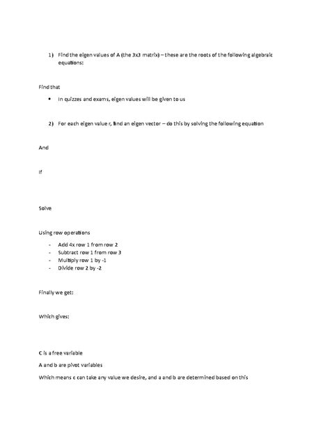 Eigen Value Homogeneous equations Examples - Find the eigen values of A (the 3x3 matrix) – these ...