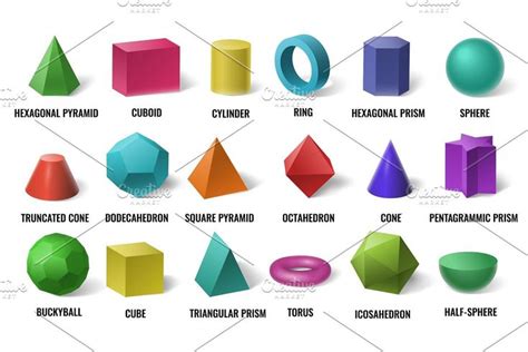 Realistic 3D color basic shapes | Basic shapes, Objects design, Shapes