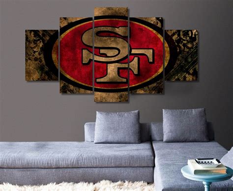 San Francisco 49ers Sports Framed 5pc Oil Painting Wall Decor HD ...