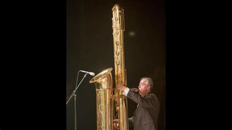 Attilio Berni plays the giant J'Elle Stainer sub-contrabass saxophone - YouTube