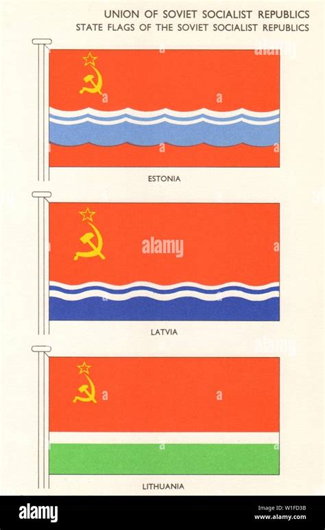 BALTIC STATES FLAGS. USSR. Estonia Latvia Lithuania 1964 old vintage ...