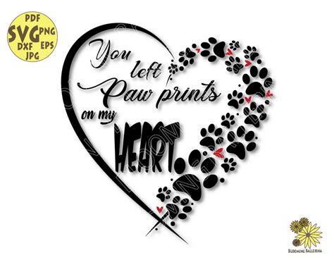 Drawing & Illustration Digital Art & Collectibles Paw prints svg You left paw prints on my Heart ...