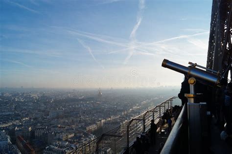 Telescope on the Top Floor of the Eiffel Tower in Paris Stock Image - Image of famous, tower ...