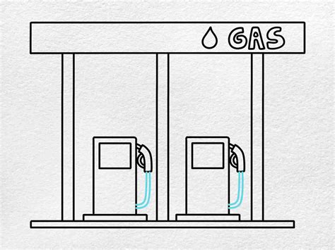 How to Draw a Gas Station - HelloArtsy