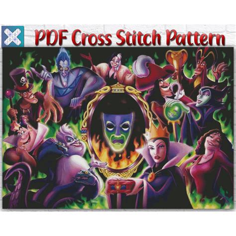 Disney Villains Cross Stitch Pattern / Villains Princess Cro - Inspire ...