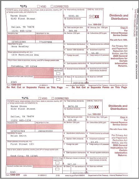 Sample 1099's Forms