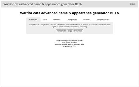 Warrior Cats Advanced Name And Appearance Generator