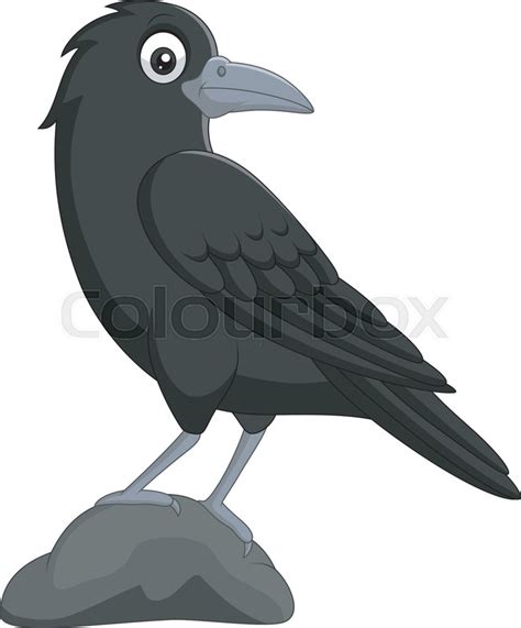 Vector illustration of Cartoon crow ... | Stock vector | Colourbox