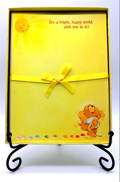 Super Cute Funshine Bear Care Bears Stationery Set.. - VINTAGE SHORTCAKE EPHEMERA