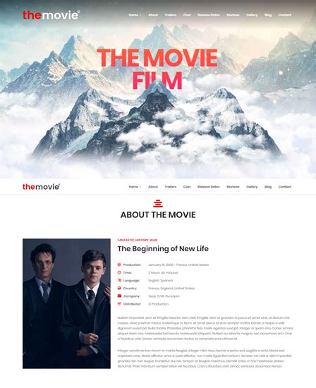 The Movie - Film & Cinema WordPress Theme| InkThemes