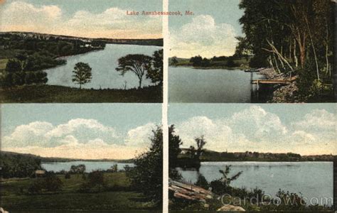 Lake Annabessacook Winthrop, ME Postcard