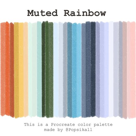 Muted Rainbow Procreate Palette Fun Branding Colorful Palette - Etsy