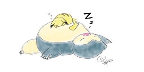 Snorlax and Pikachu by maka42soul on DeviantArt