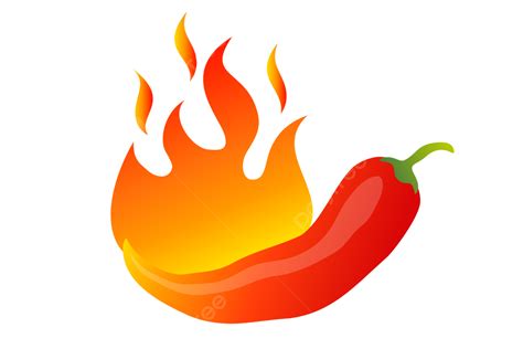 Vector Illustration Of A Spicy Chili Pepper With Flame Cartoon Red For Mexican Indian Or Thai ...