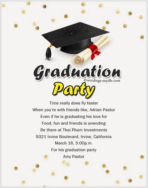 Examples Of Graduation Party Invitations Lovely Wording Archive ...