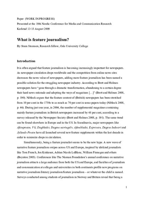 (PDF) What is feature journalism? | Olga Ivanova - Academia.edu