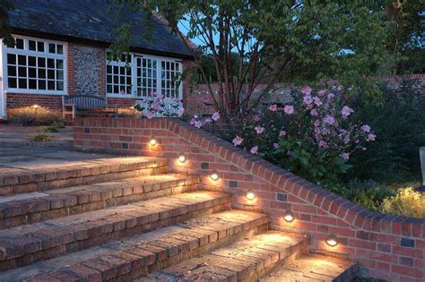 Ideas Garden Lighting Incredible Outdoor Stairs Lights With Brick - Outdoor brick stairs | G A R ...