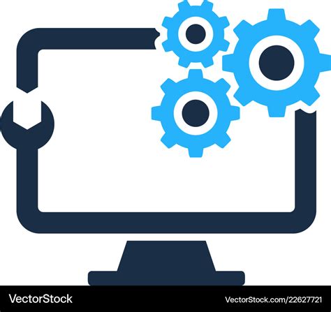 Gear computer logo icon design Royalty Free Vector Image