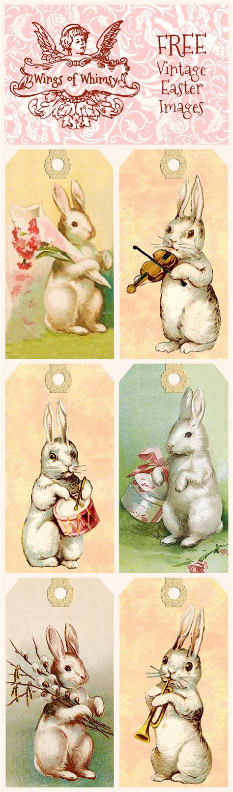 Vintage Easter Bunny Tags – free printables | Easter images, Vintage ...